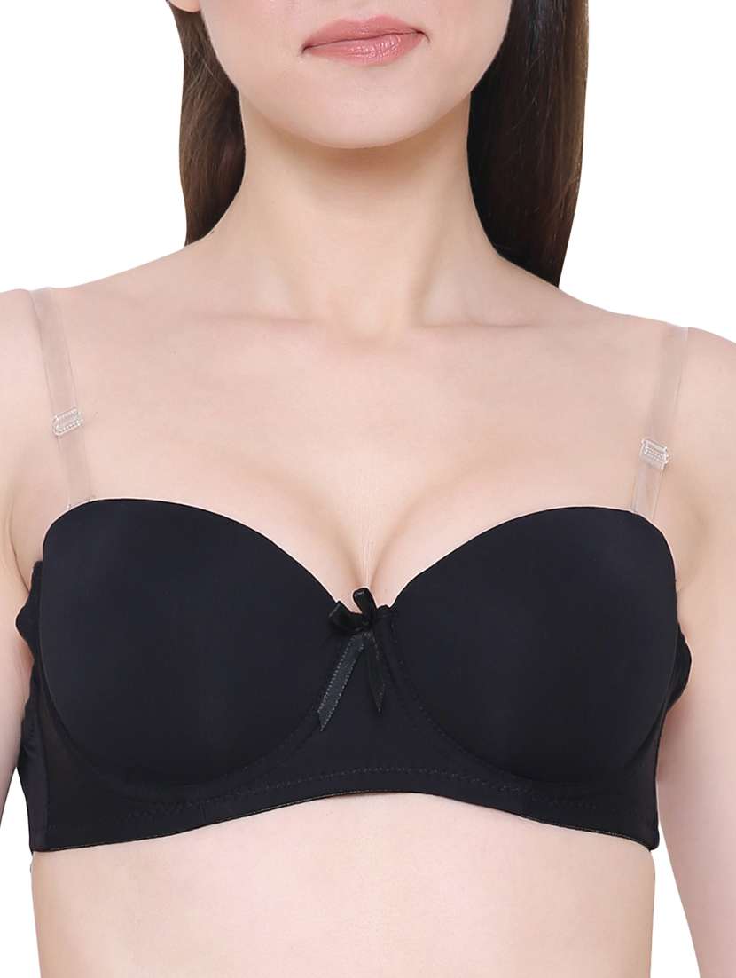black solid push up bra