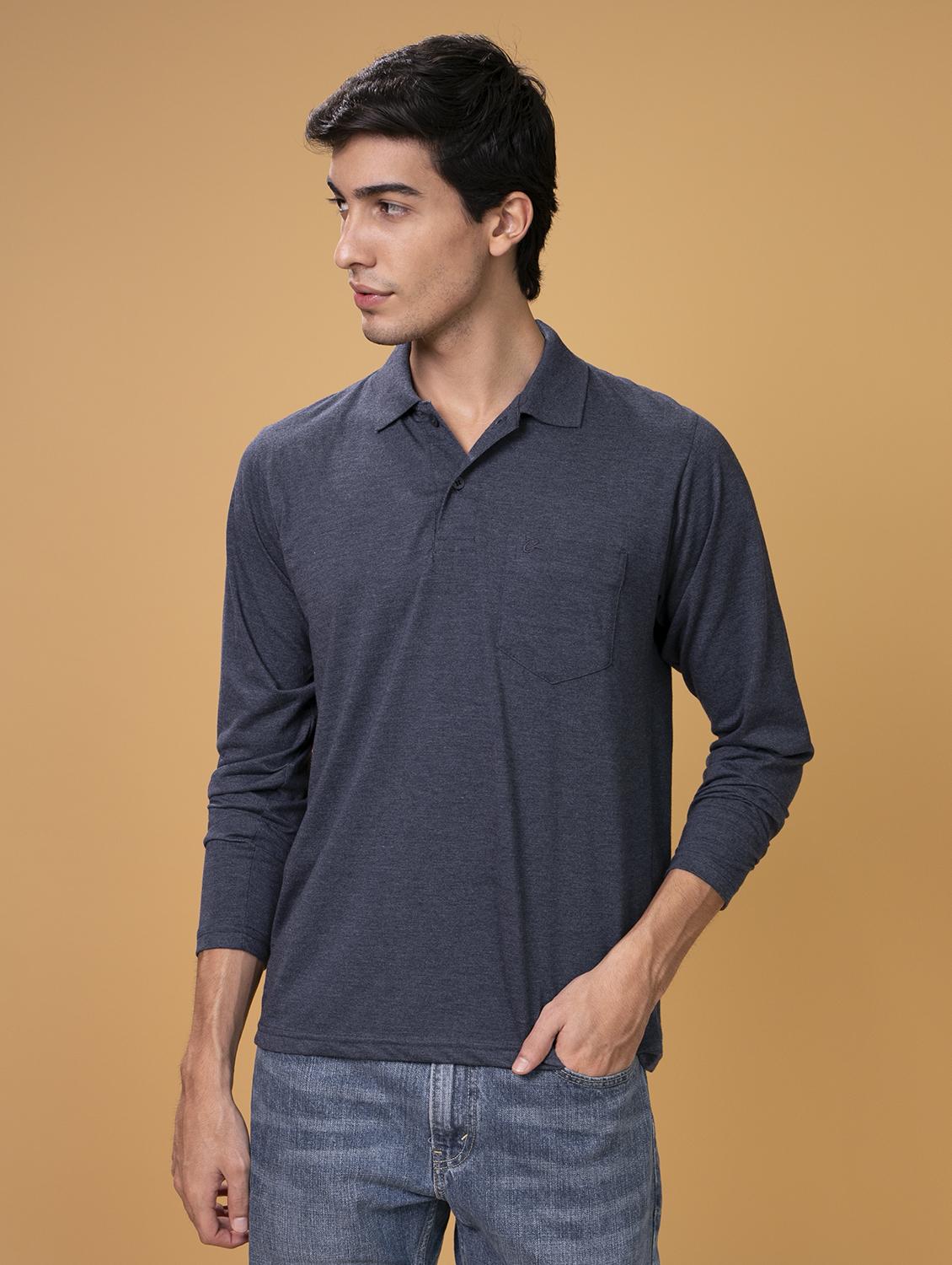 men blue regular fit polo t-shirt - 15230746 -  Zoom Image - 0