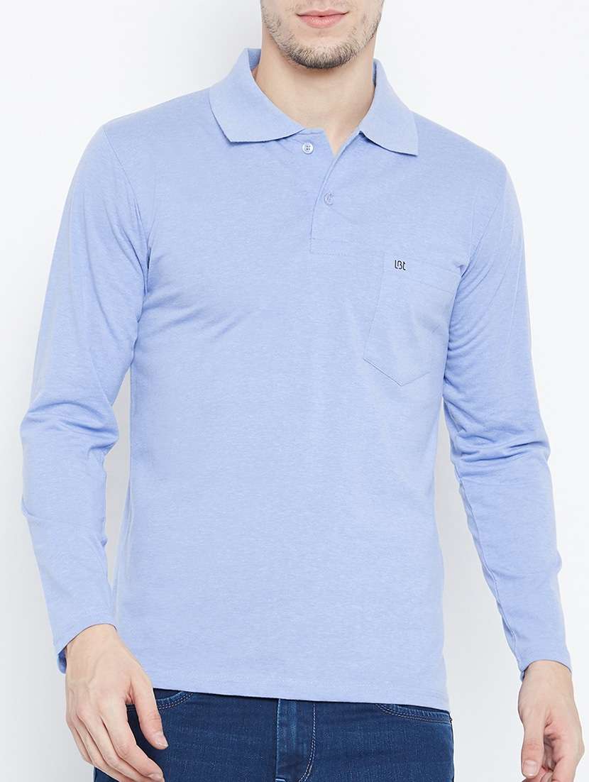 men purist blue regular fit plain polo t-shirt