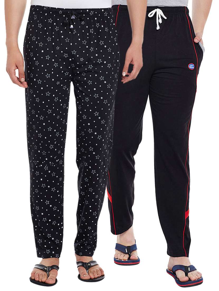 multi colored cotton  full length track pant