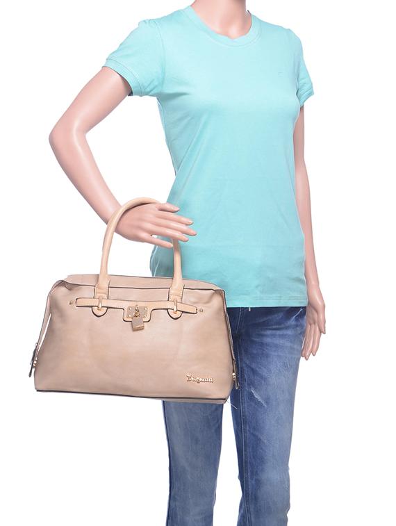beige leatherette (pu) handbag - 15233485 - Standard Image - 4