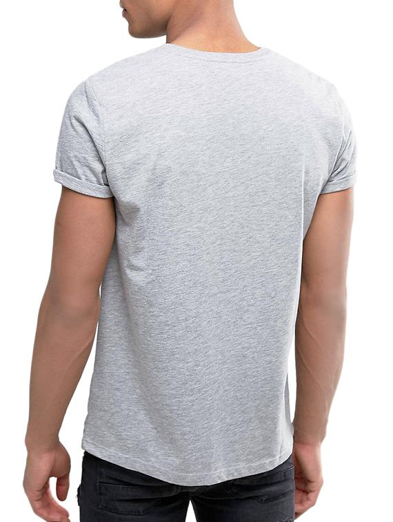 grey cotton chest print t-shirt - 15239253 -  Standard Image - 1