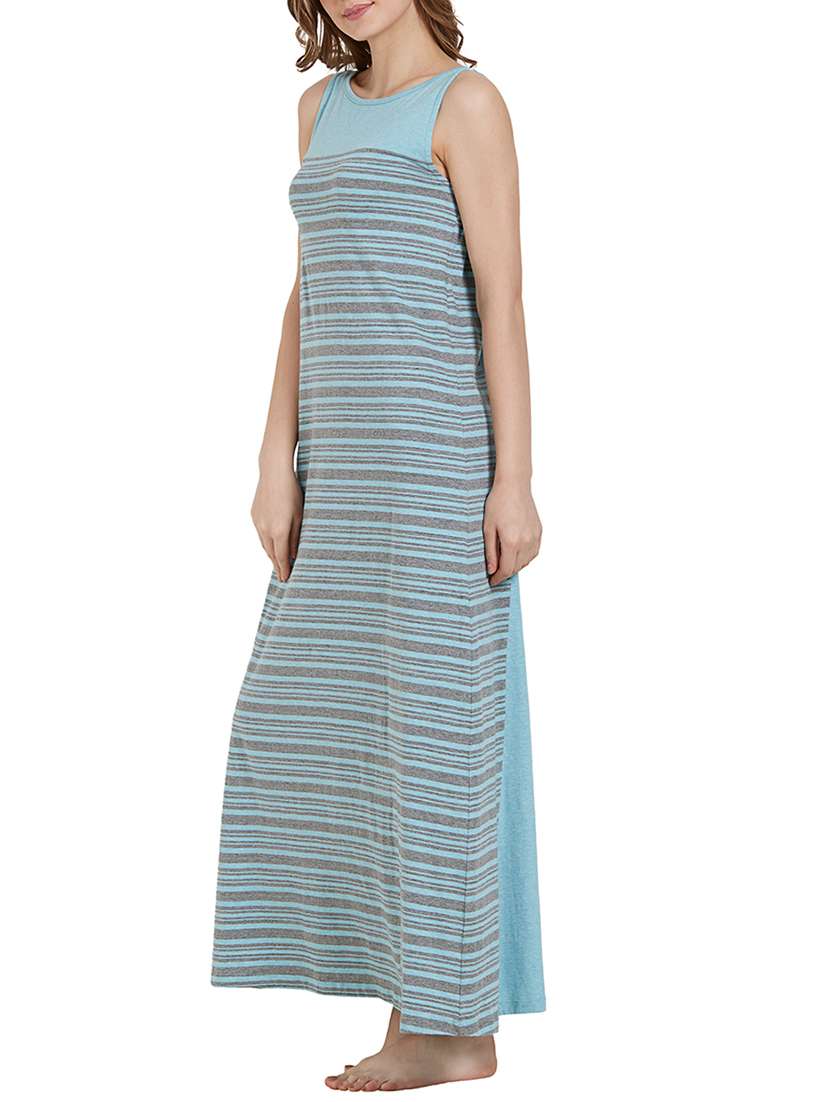 striped sleeveless nighty - 15240493 - Standard Image - 1