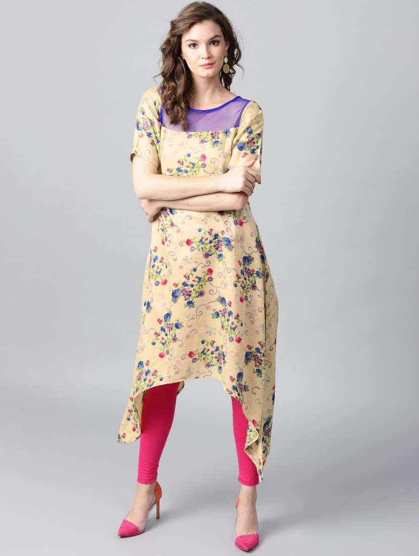 floral asymmetric kurta