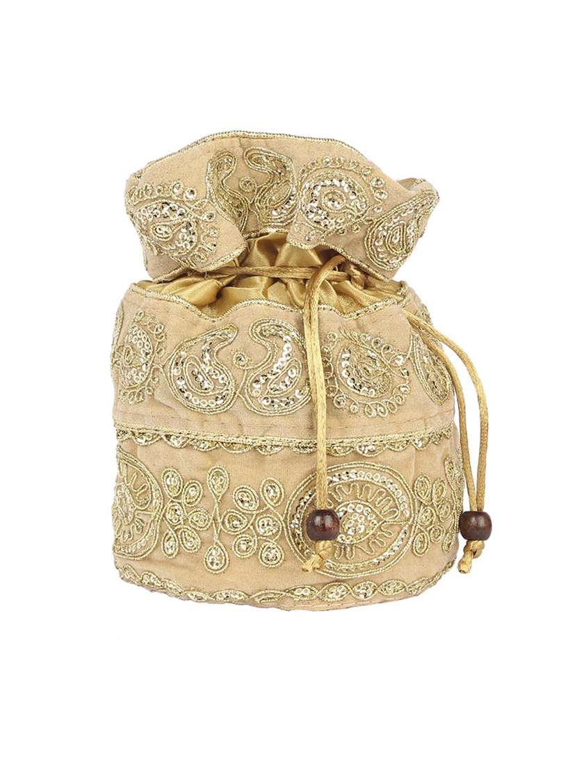 gold velvet regular potli