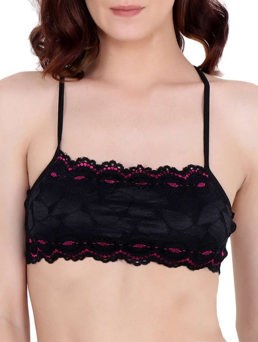 black solid lace brallette