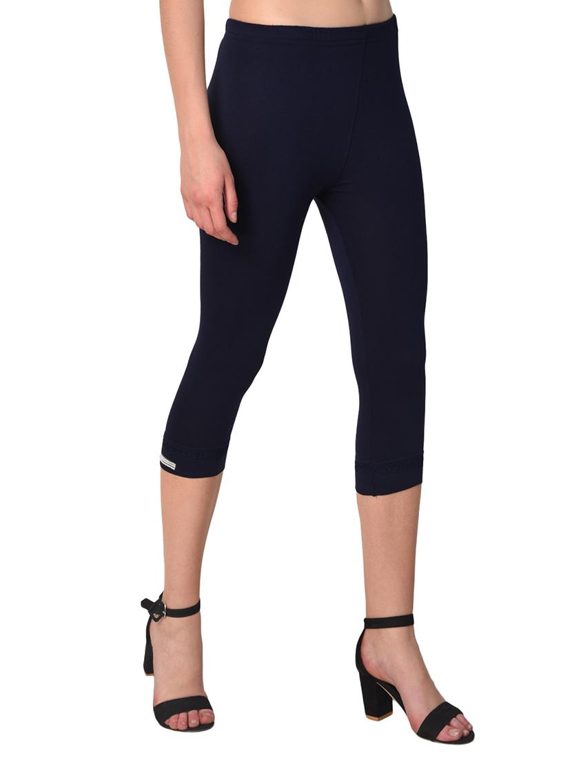 dark blue solid leggings capri - 15249766 -  Standard Image - 1