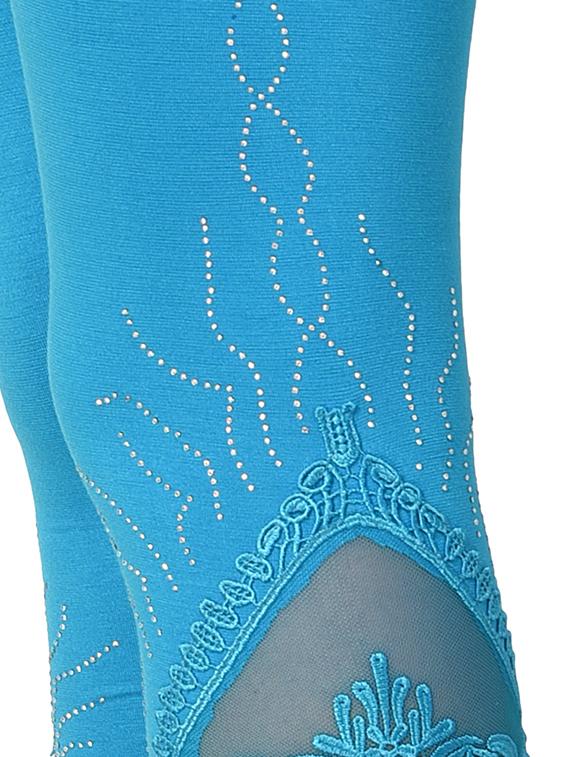 blue solid leggings capri - 15249772 - Standard Image - 4
