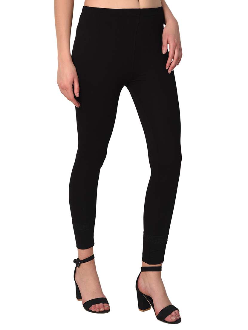 black solid leggings - 15249778 - Standard Image - 1