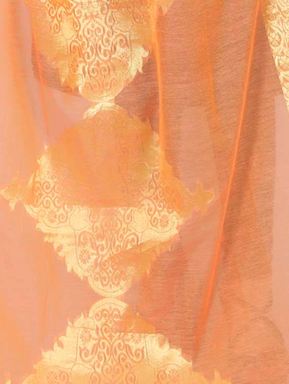 peach chanderi dupatta - 15251070 -  Standard Image - 1