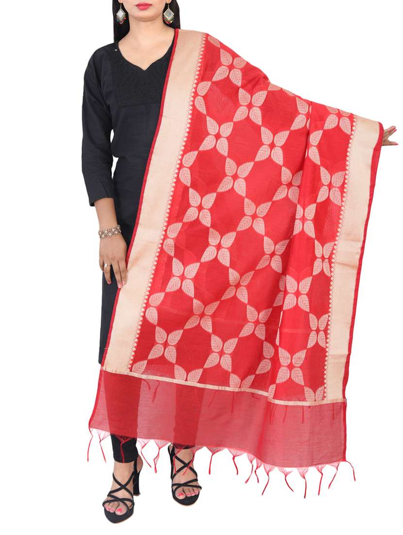 red chanderi dupatta