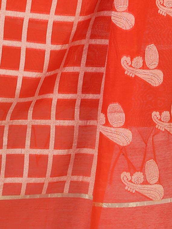 orange banarasi dupatta - 15252558 - Standard Image - 1