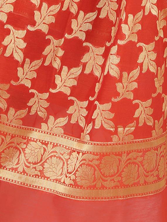 orange banarasi dupatta - 15252562 - Standard Image - 1