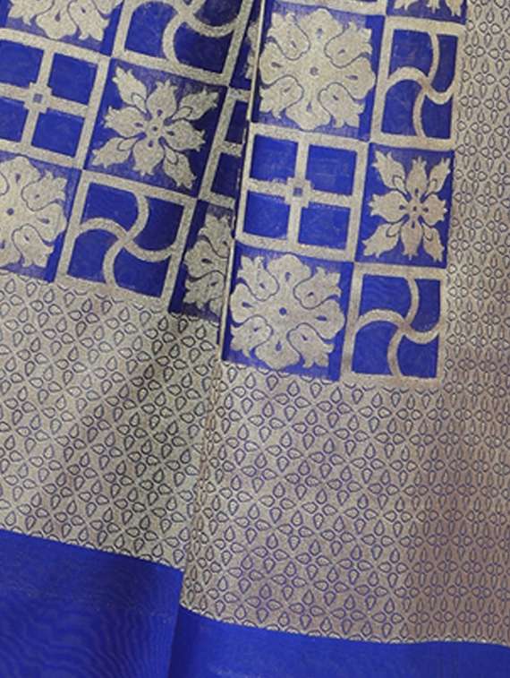 blue banarasi dupatta - 15252566 -  Standard Image - 1