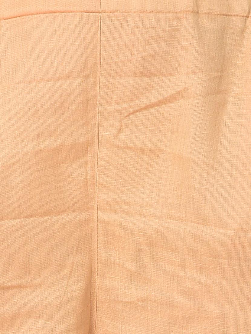 beige solid cotton flat front trouser - 15254133 - Standard Image - 4