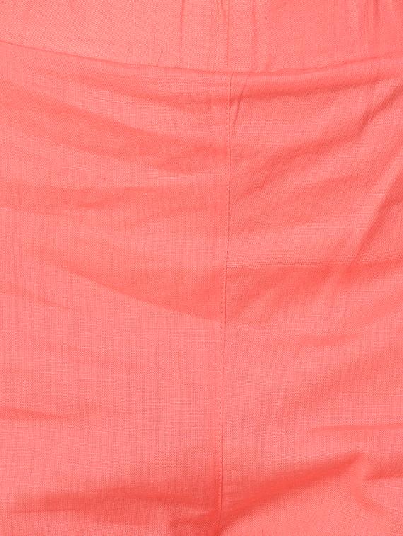 pink solid cotton flat front trouser - 15254135 - Standard Image - 4