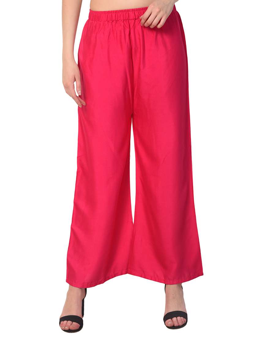 pink rayon palazzos