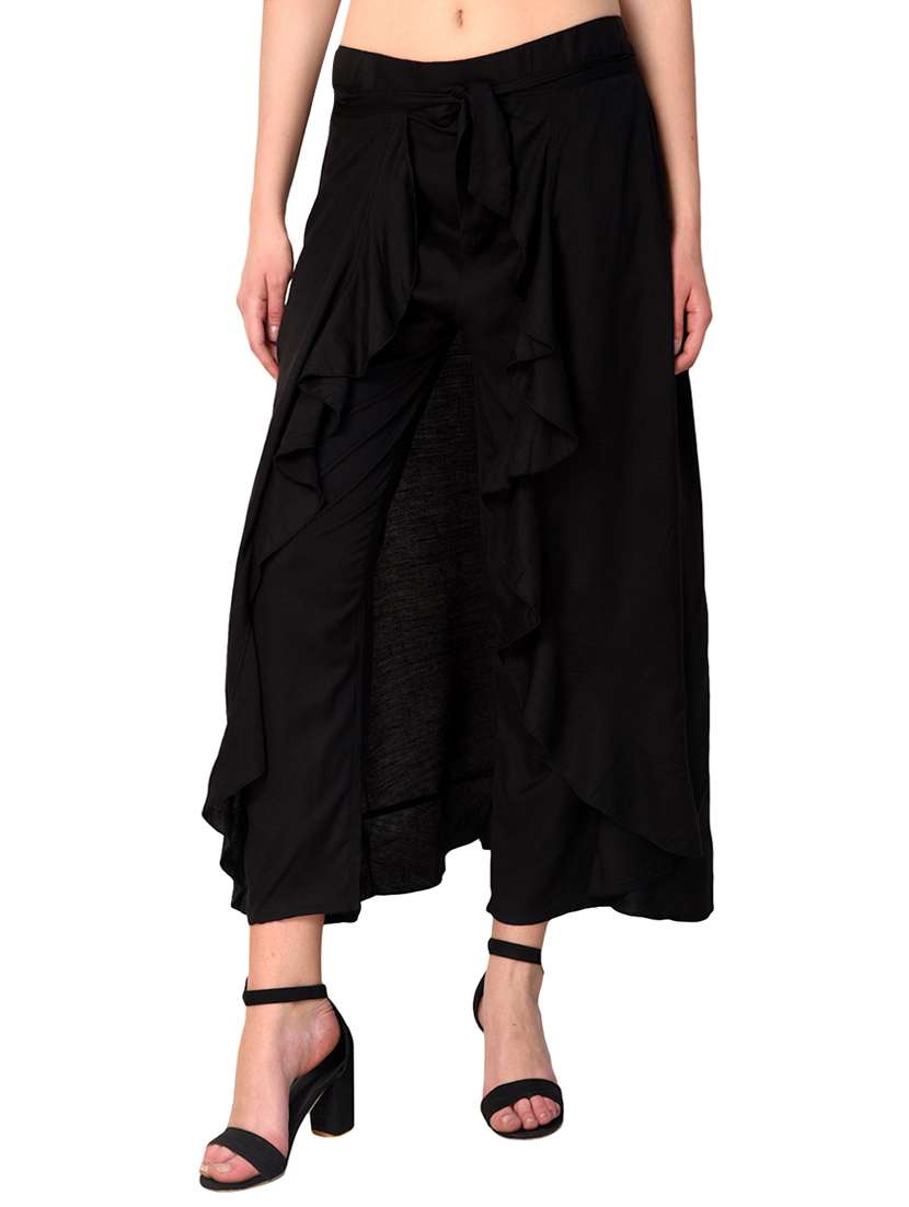 black rayon palazzos
