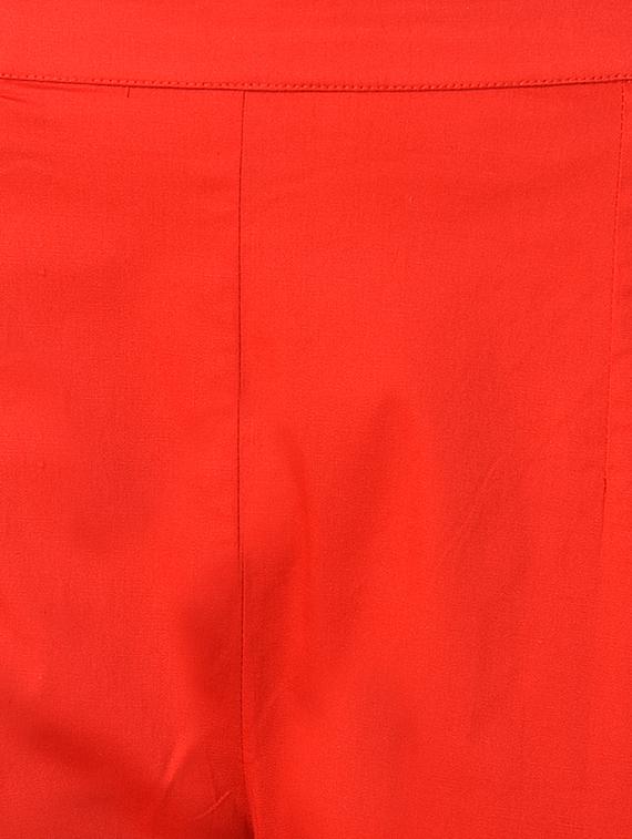 red cotton lycra trousers - 15254224 - Standard Image - 4