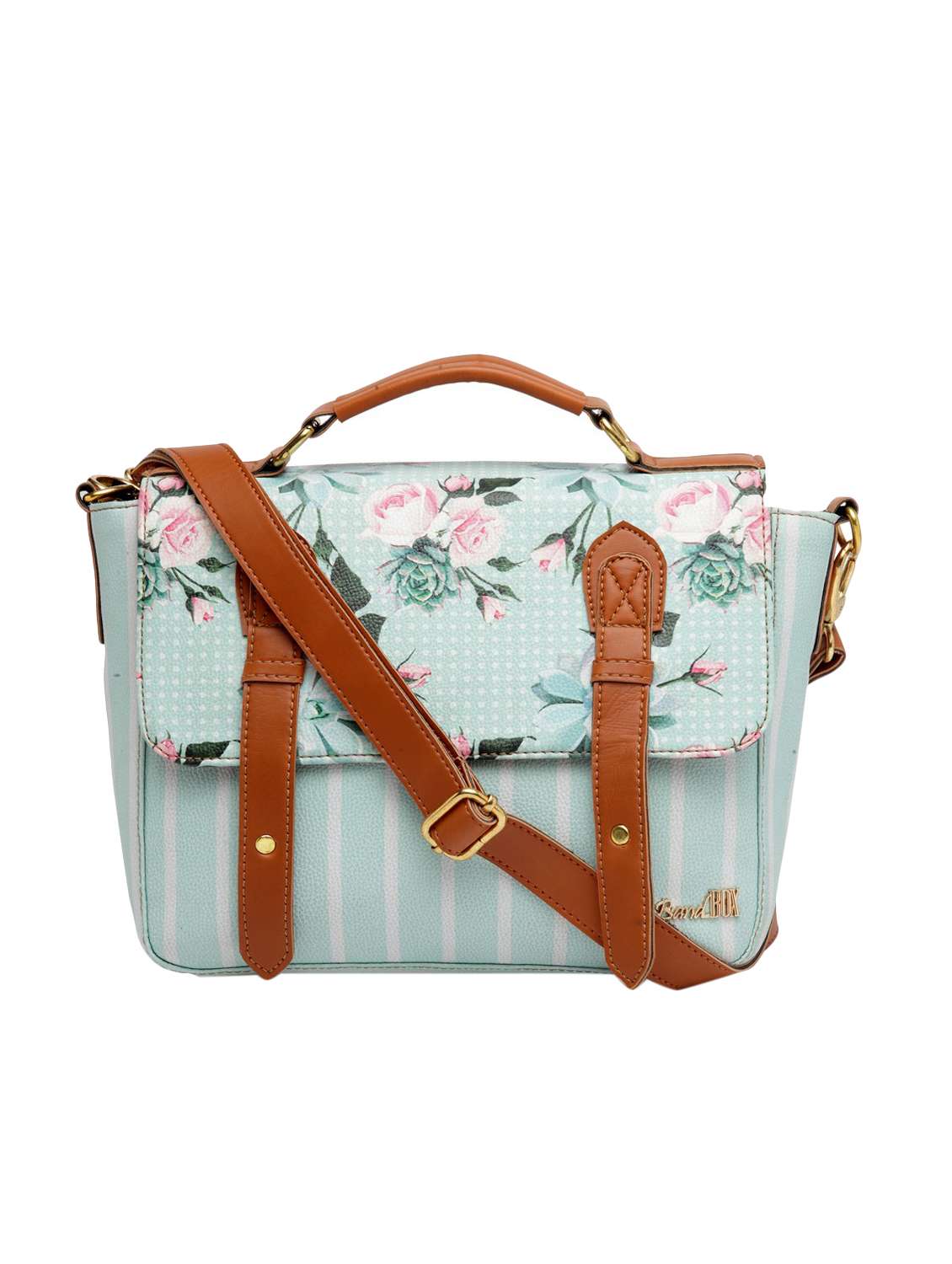 blue leatherette (pu) sling bag