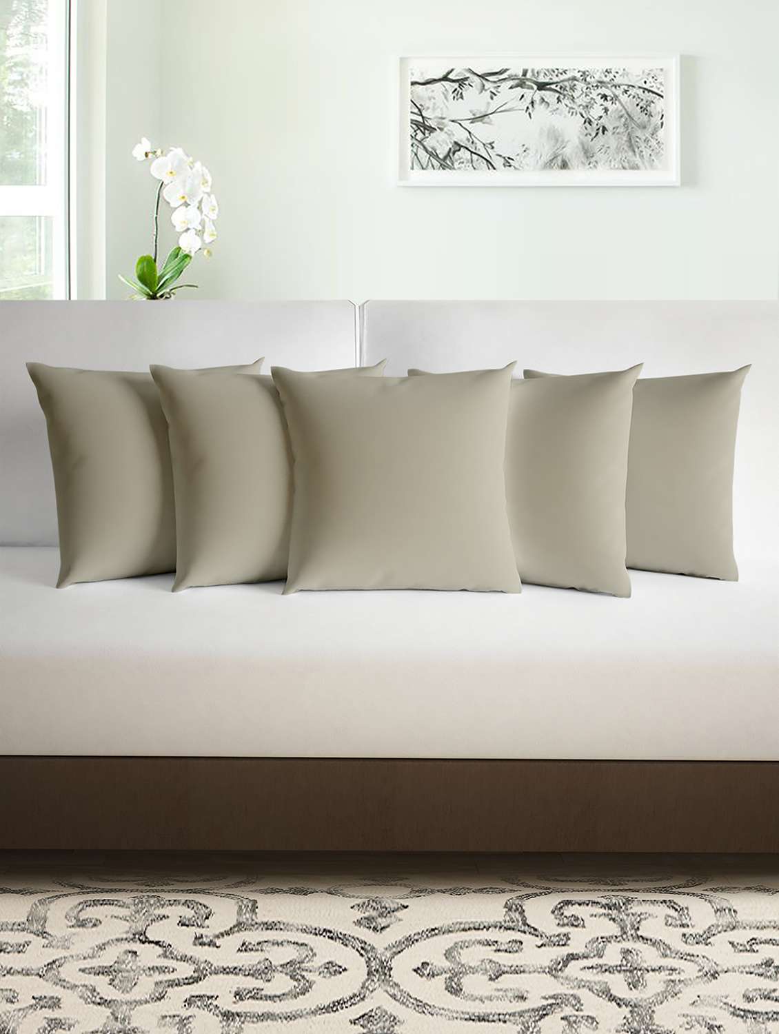 100% cotton cushion cover set of 5 (40 cm x 40 cm)