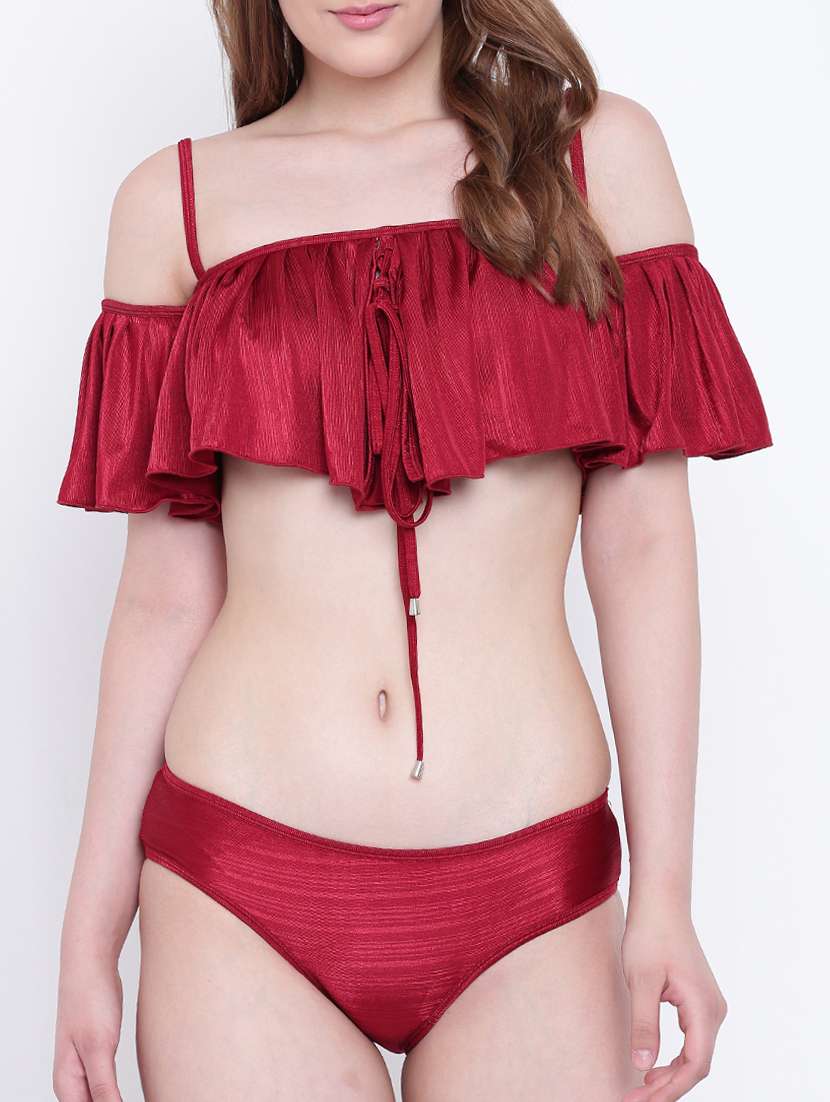 red solid bikini set - 15260596 -  Zoom Image - 0