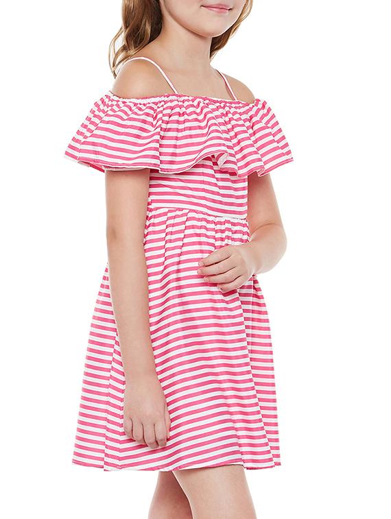pink polyester frock - 15260643 - Standard Image - 1