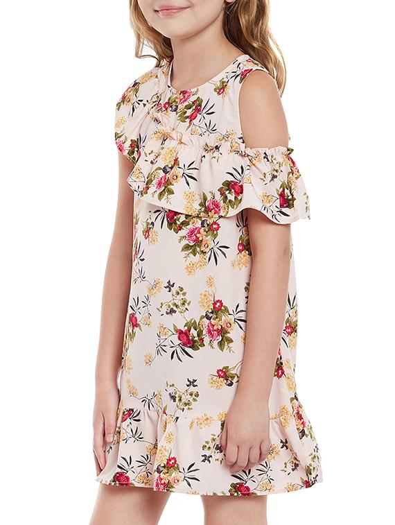 orange polyester frock - 15260656 -  Standard Image - 1