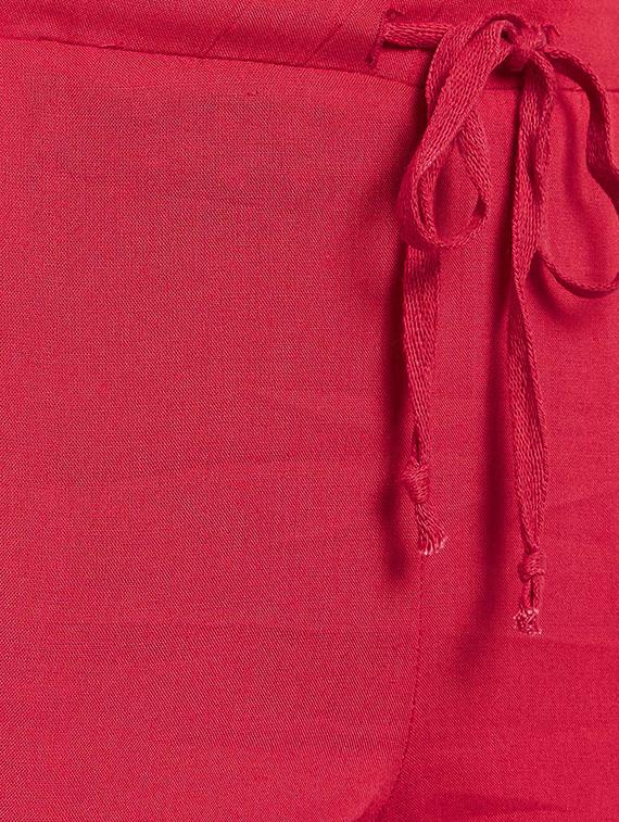 red cotton capri - 15260685 - Standard Image - 4