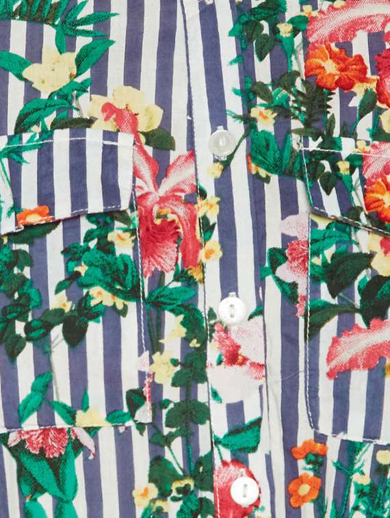 green printed cotton a-line dress - 15260719 - Standard Image - 4