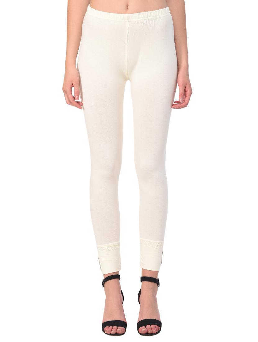 set of 2 white solid leggings - 15260906 - Standard Image - 1