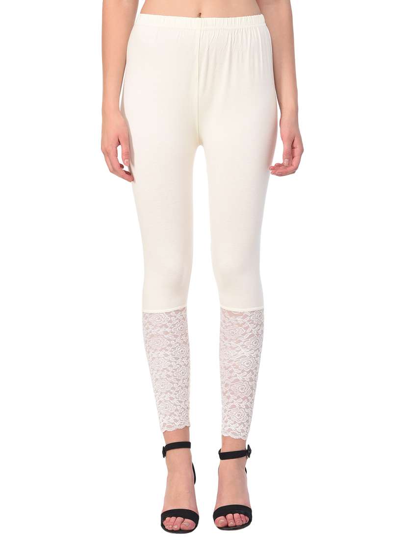 set of 2 white solid legging - 15260940 -  Standard Image - 1