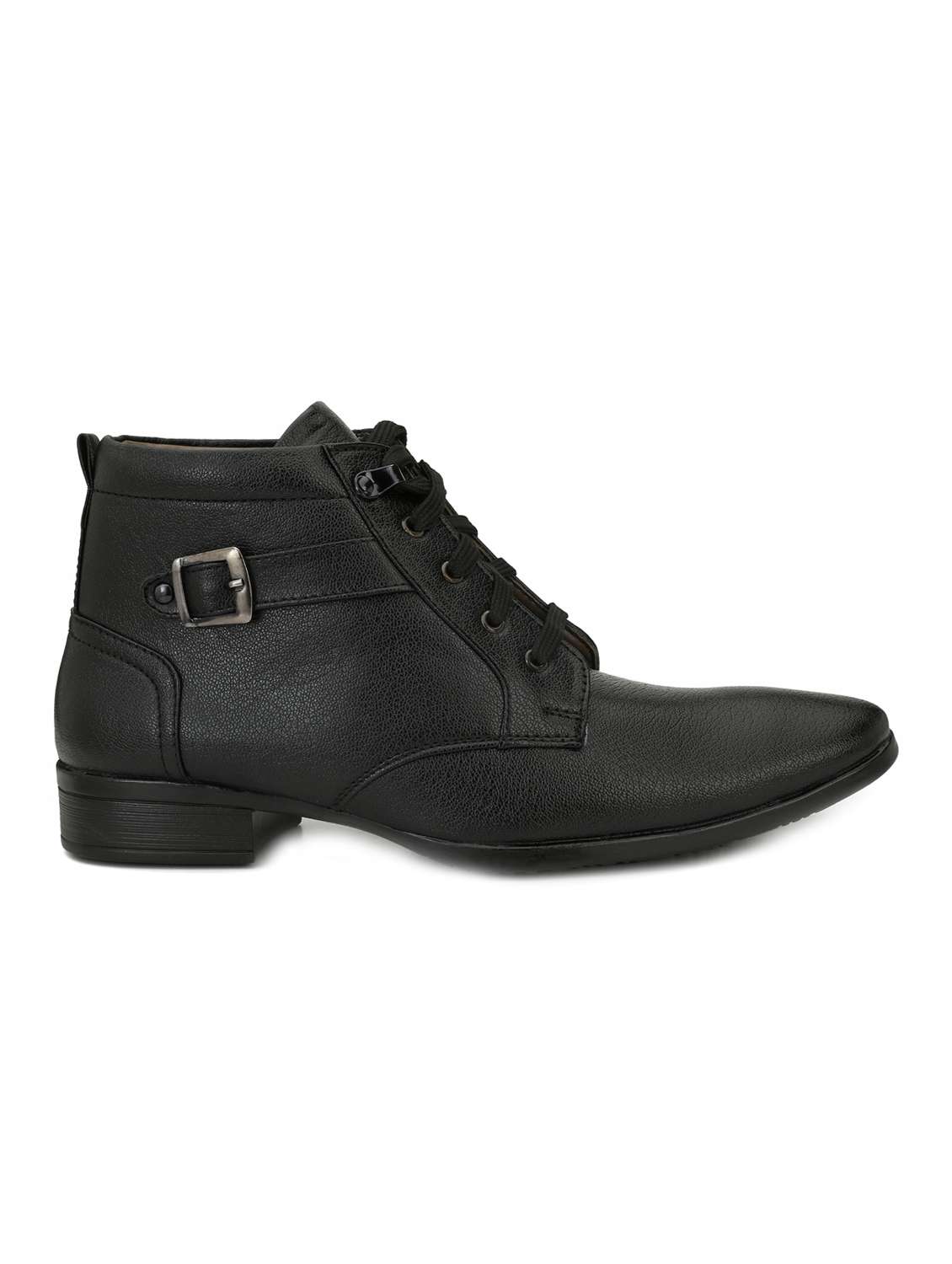Black Leatherette Lace-up Derby - 15260959 -  Standard Image - 1
