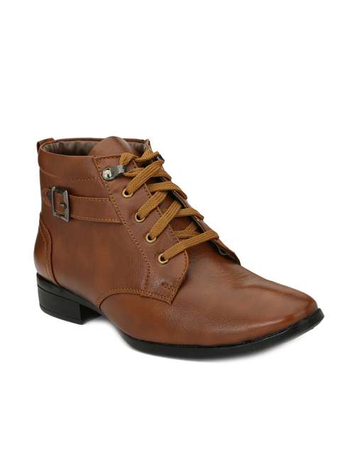 tan leatherette lace-up derby - 15260960 - Standard Image - 0