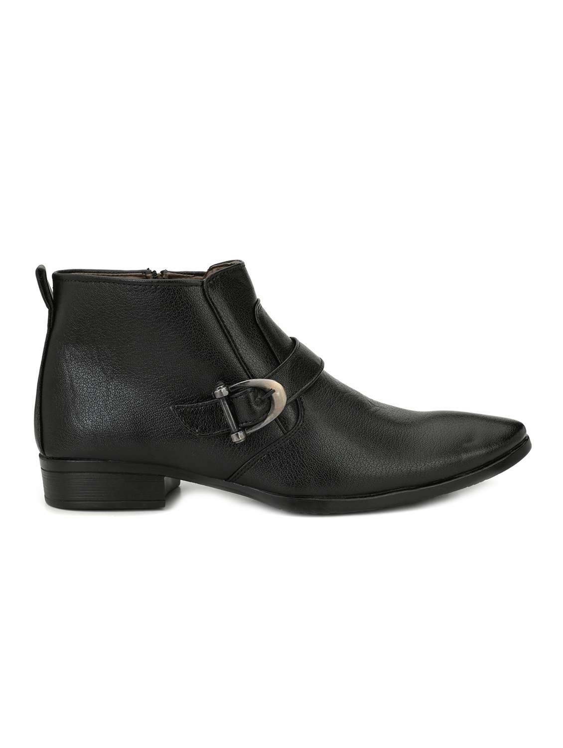 black leatherette slip on boots - 15260962 -  Standard Image - 1