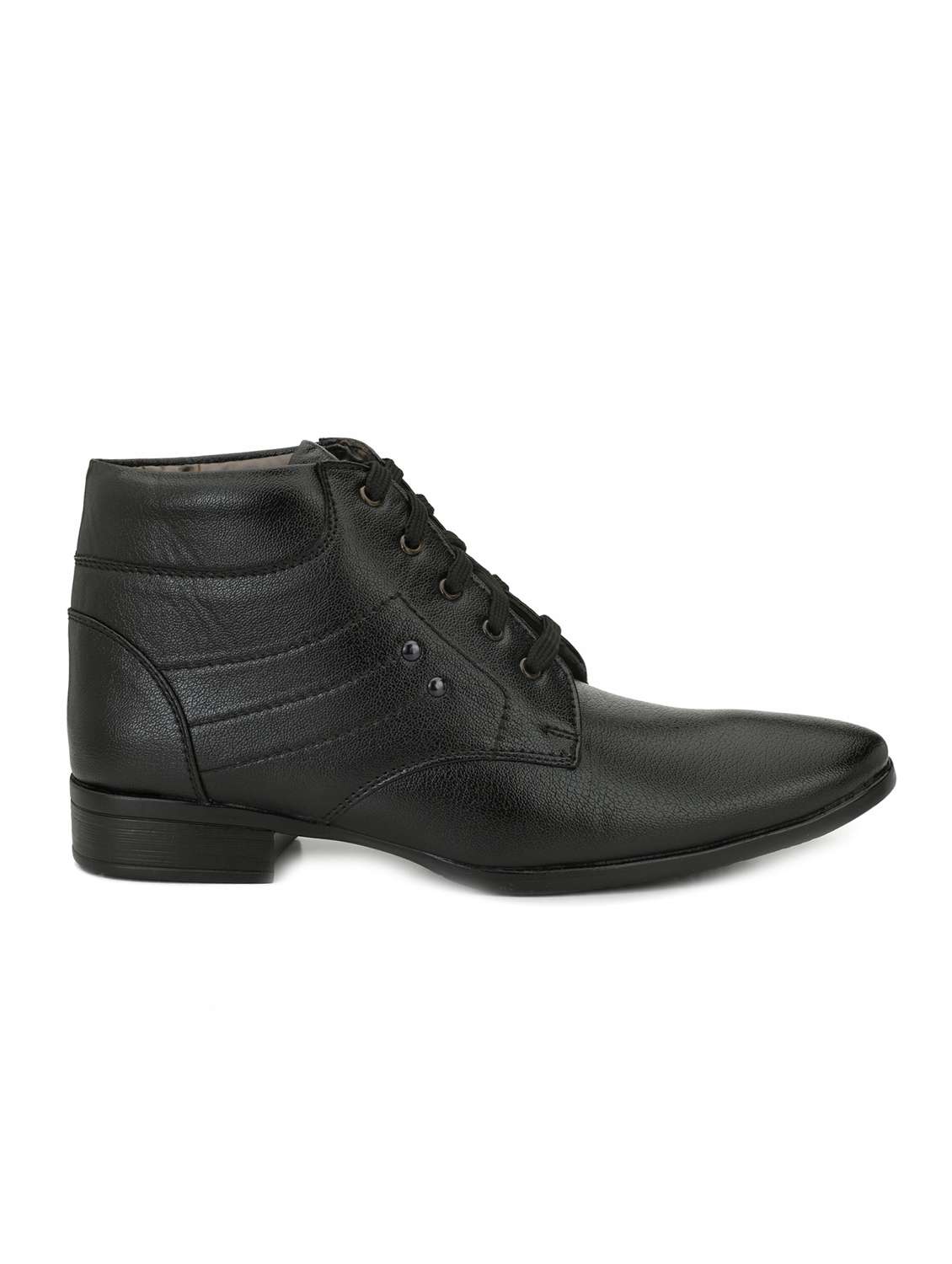 black leatherette lace-up derby - 15260965 -  Standard Image - 1