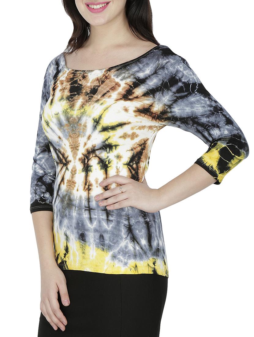 tie and dye boat neck top - 15263432 -  Standard Image - 1