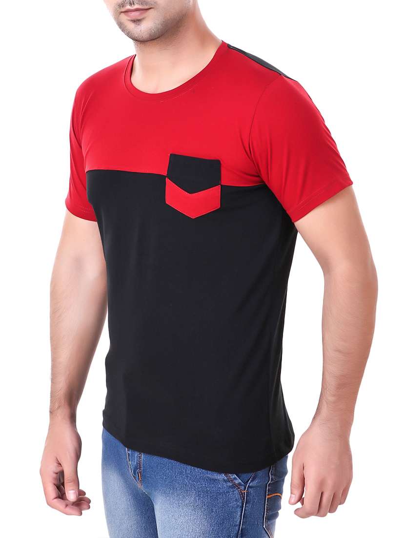 black color block pocket t-shirt - 15263820 - Standard Image - 1