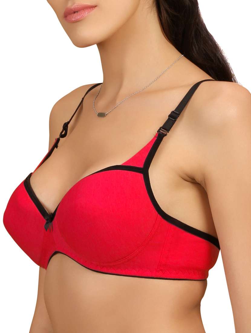 red solid cotton bra - 15264266 -  Standard Image - 1