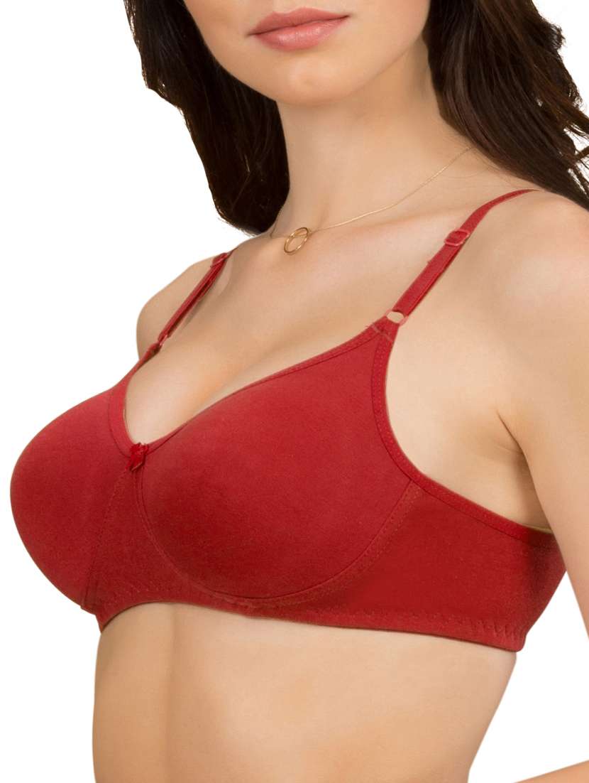red solid cotton bra - 15264274 -  Standard Image - 1