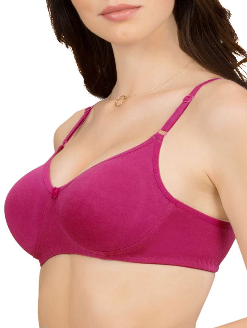 pink solid cotton bra - 15264275 -  Standard Image - 1