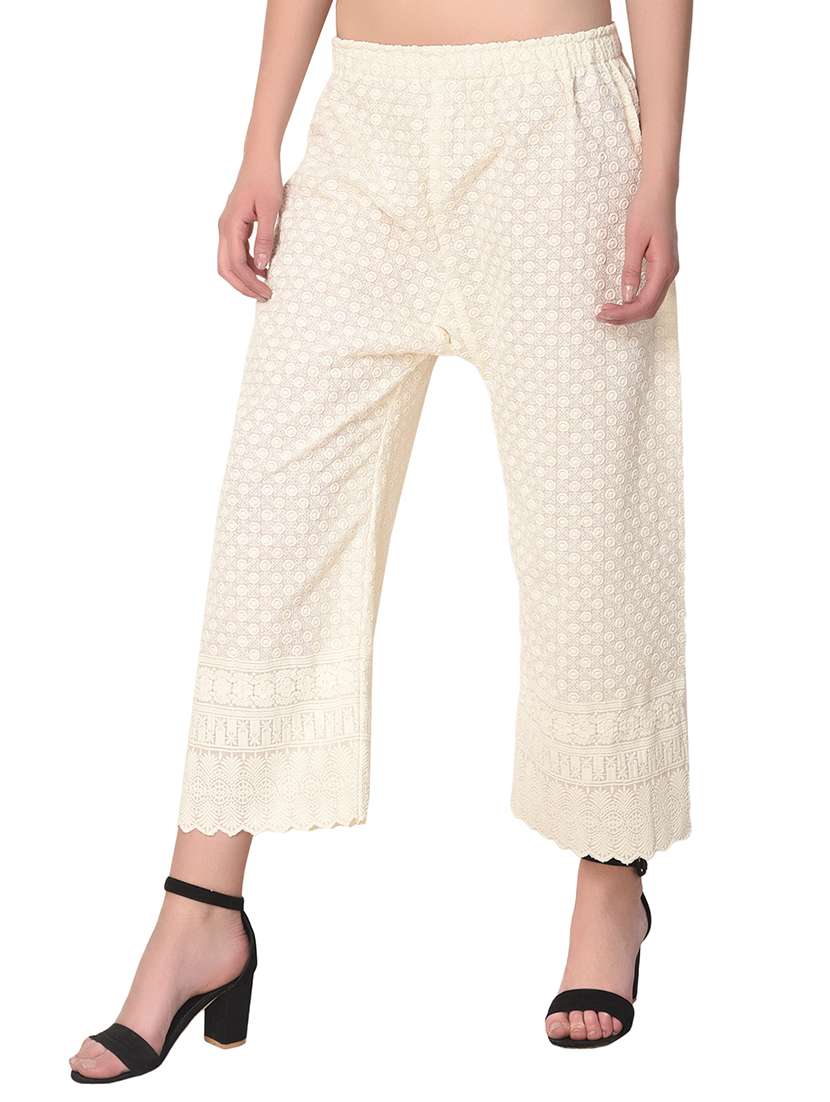 yellow cotton combo palazzo - 15265274 - Standard Image - 1