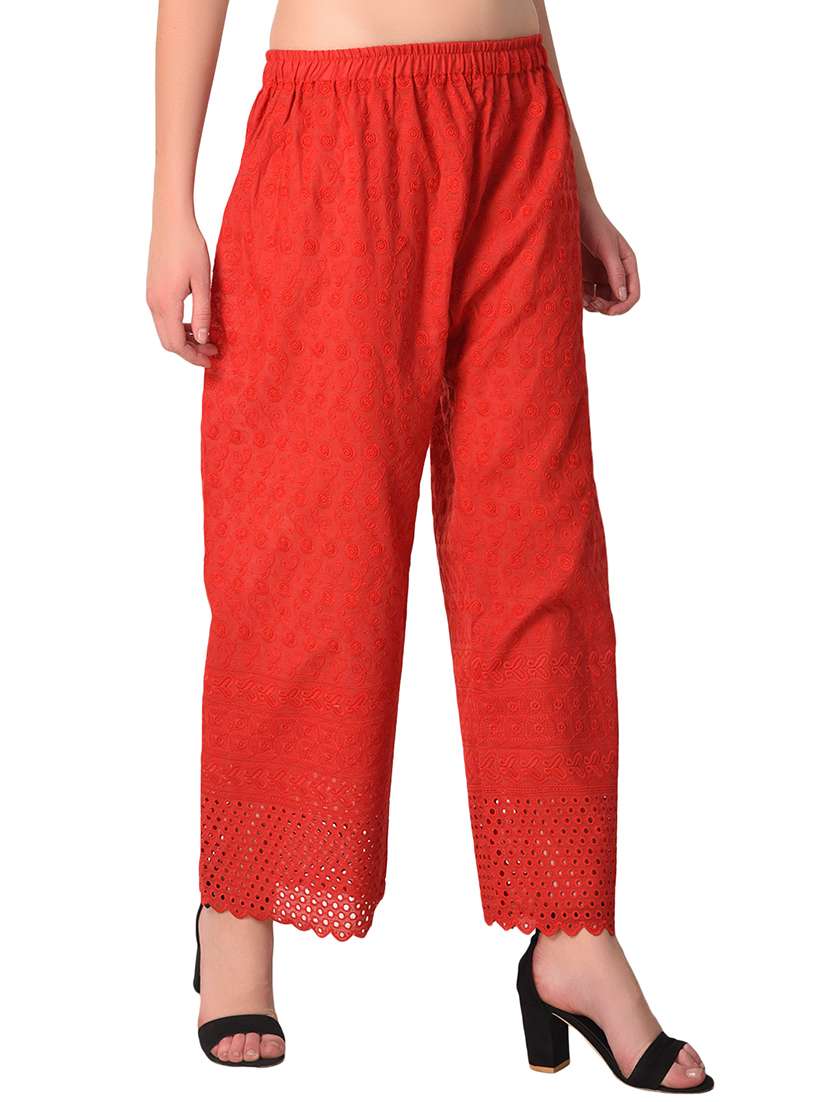 orange cotton combo palazzo - 15265279 - Standard Image - 6