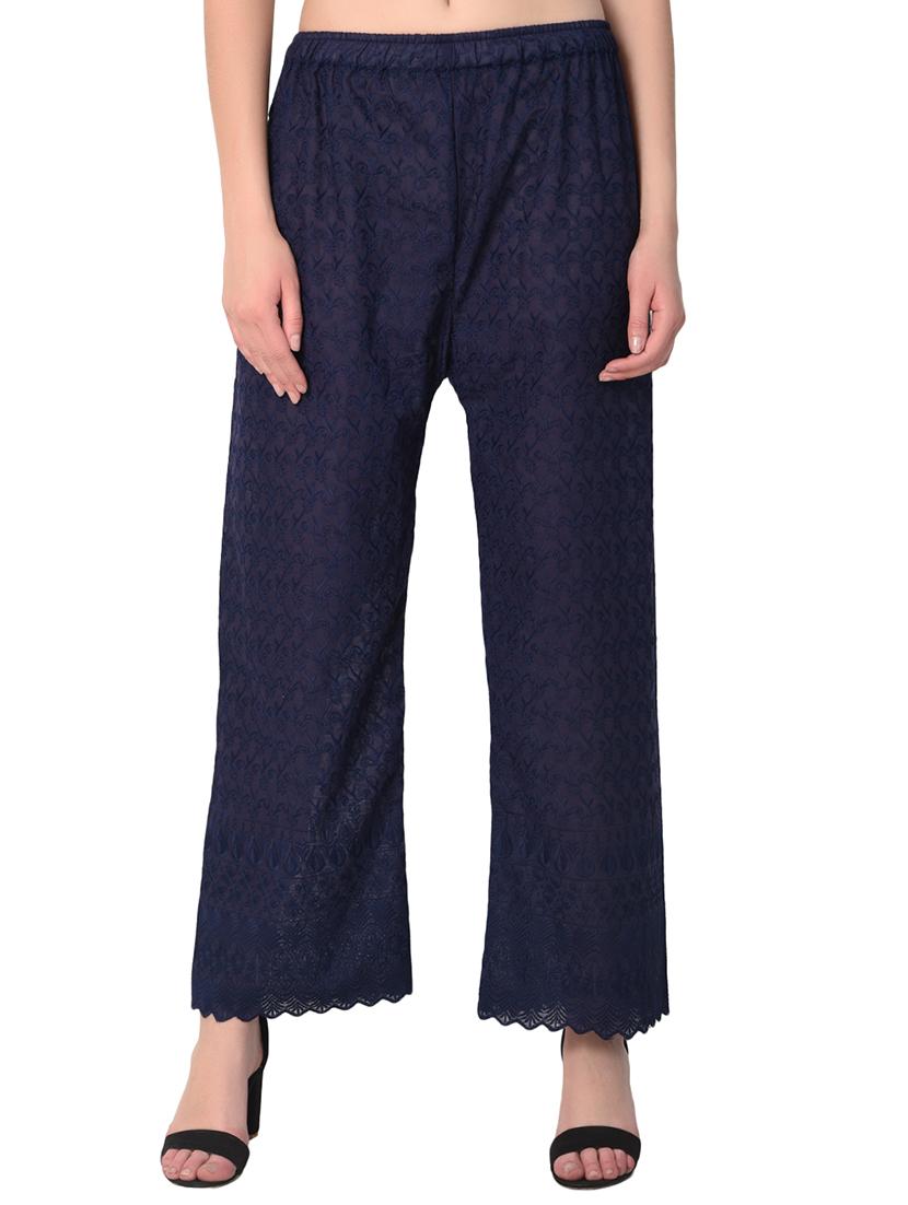 blue cotton combo palazzo - 15265286 - Standard Image - 1