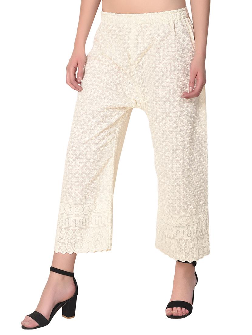 blue cotton combo palazzo - 15265286 - Standard Image - 4