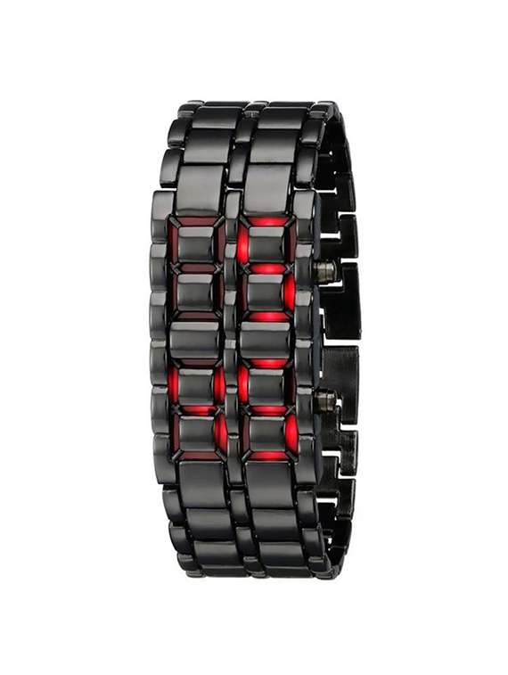 surbhi fashion men's black metal watch