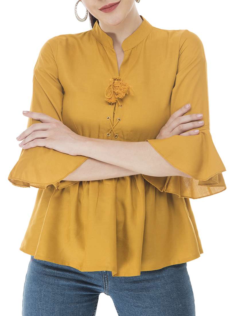 flute sleeved peplum top