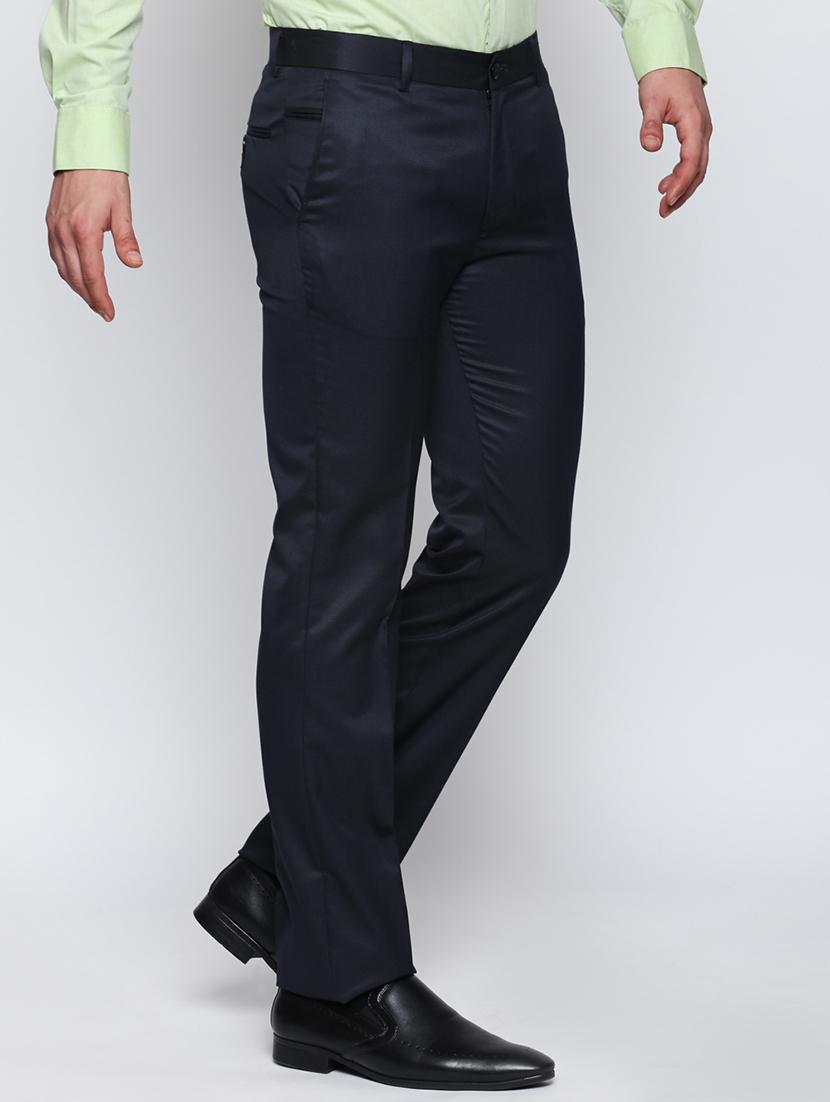 blue polyester blend flat front formal trouser - 15266709 -  Standard Image - 1