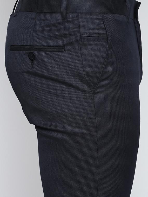 blue polyester blend flat front formal trouser - 15266709 - Standard Image - 4