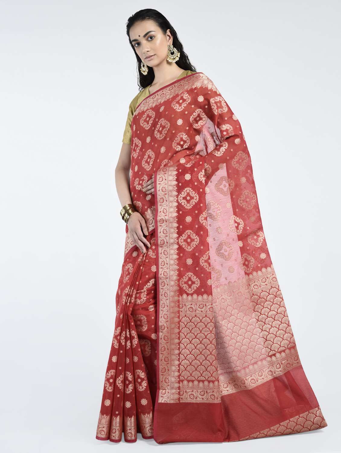 floral motif banarasi saree